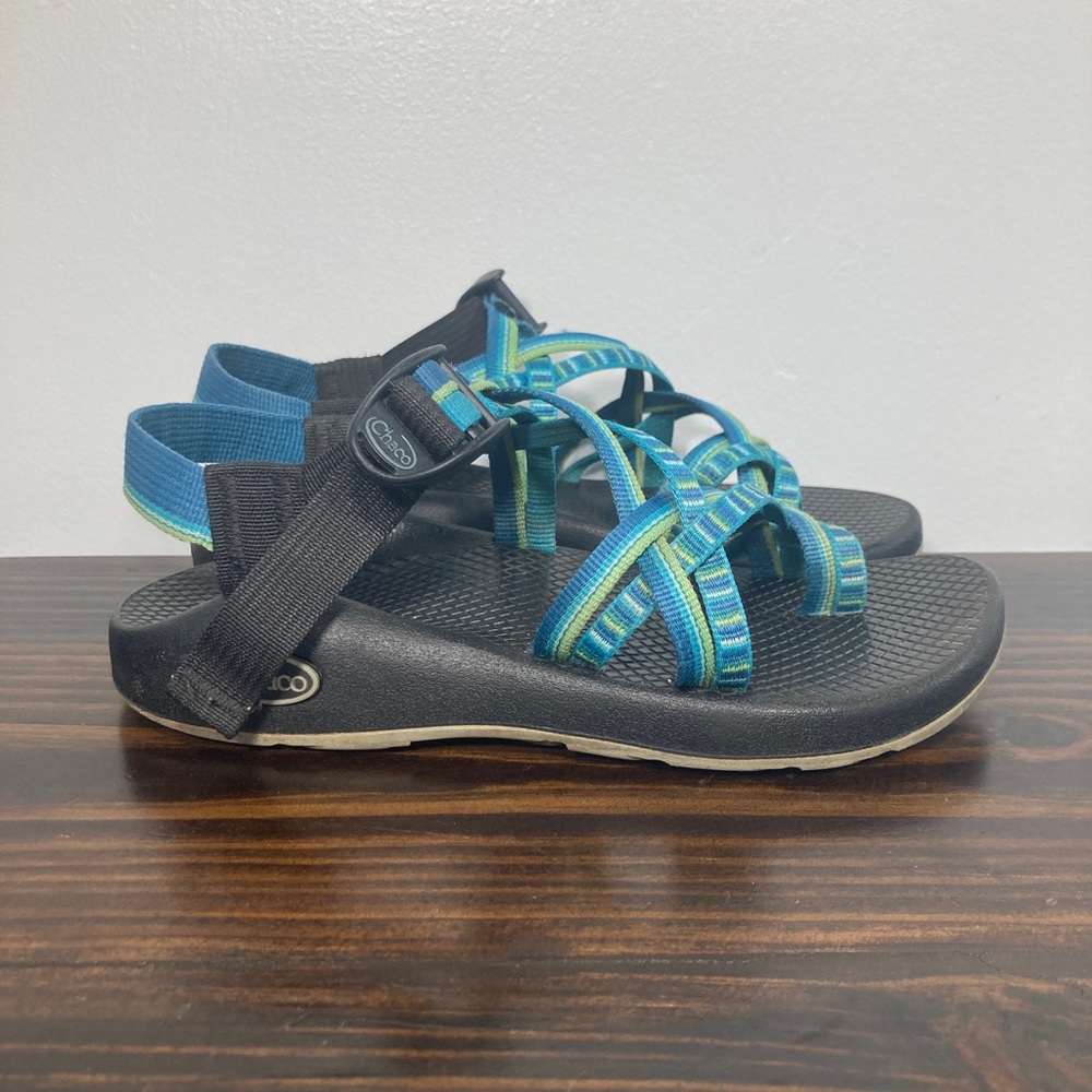 Chaco ZX2 Blue Green Double Strappy River Sandals Womens Size 6